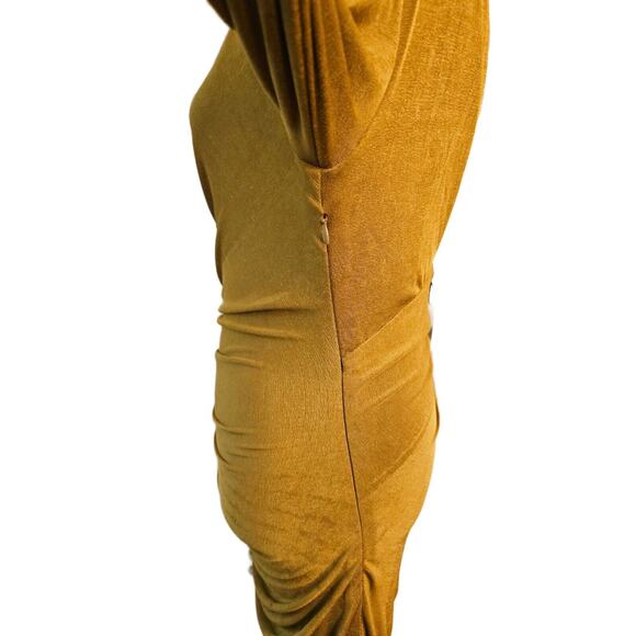 NWT MISHA x Anthropologie Pauline Bronze Asymmetric Jersey Maxi Dress $378 Sz 10 - Picture 6 of 12